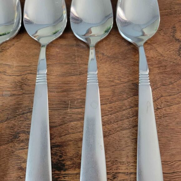 Lot of 8 Oneida 18/8 OHS345 Pattern Tablespoons Frosted Handle - Picture 4 of 10